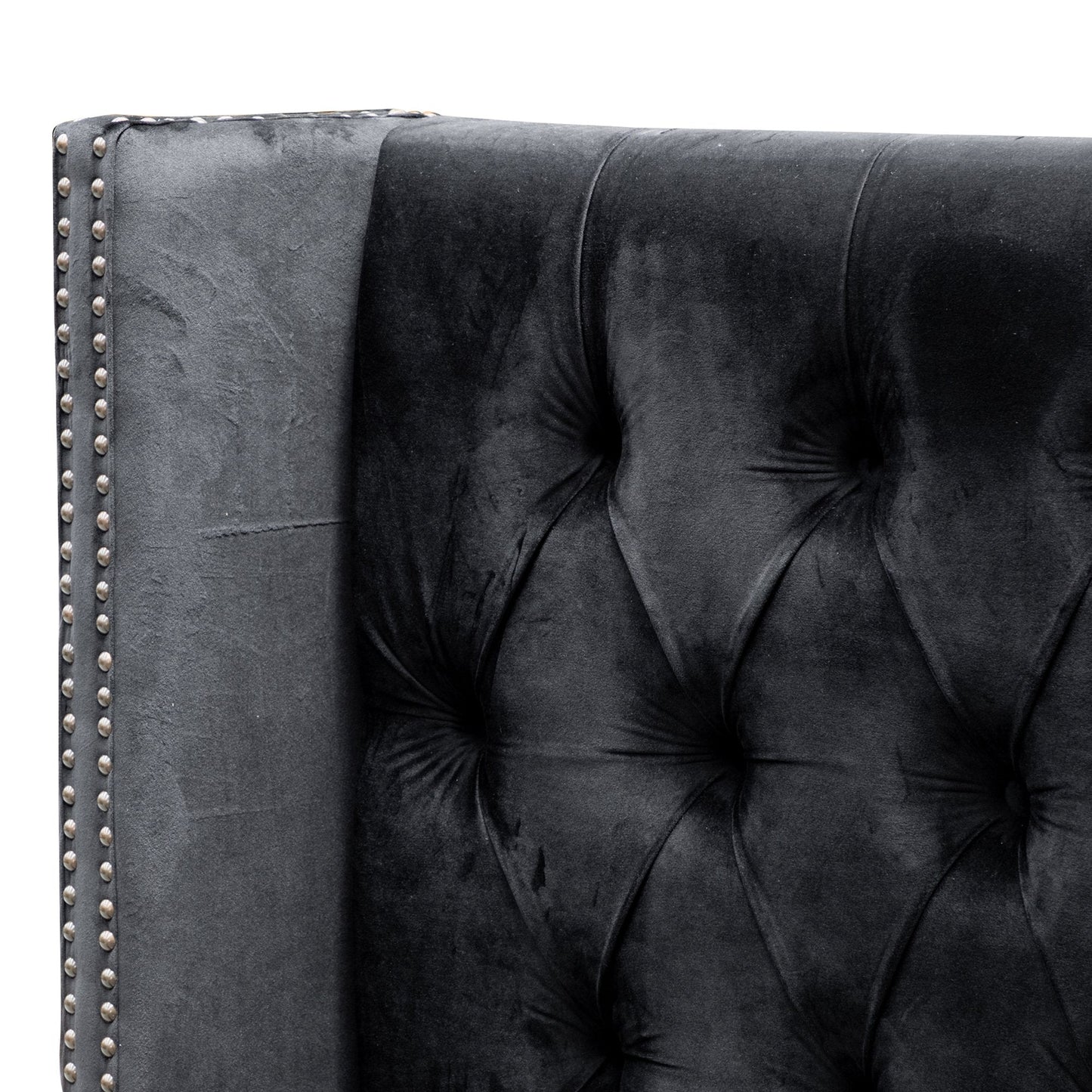 Carolina King Bed Frame - Black Velvet - Last One