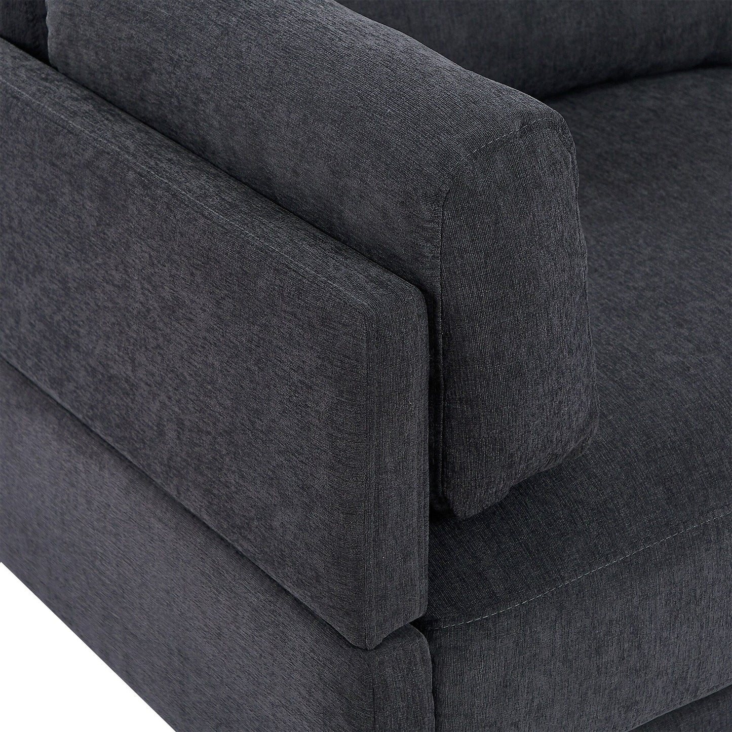 102.4'' L-Shaped Polyester Sectional Sofa with Reversible Footstool and Durable Legs