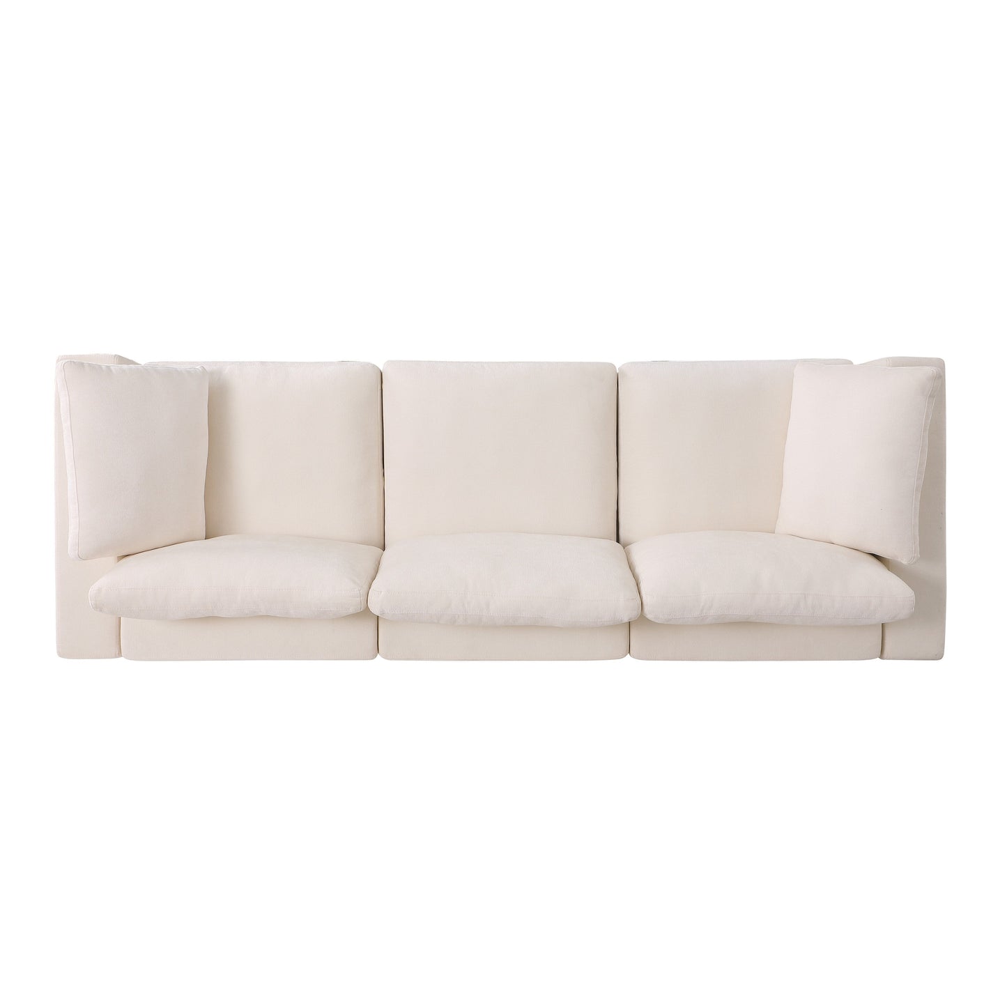 3-Piece Chenille Modular Sectional Sofa Set with Armless and Corner Chairs
