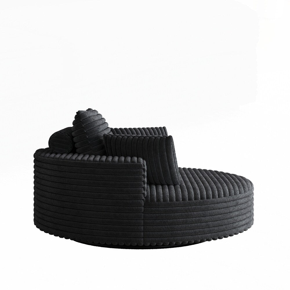 360 Degree Swivel Chair Corduroy Chenille Foam Single Sofa