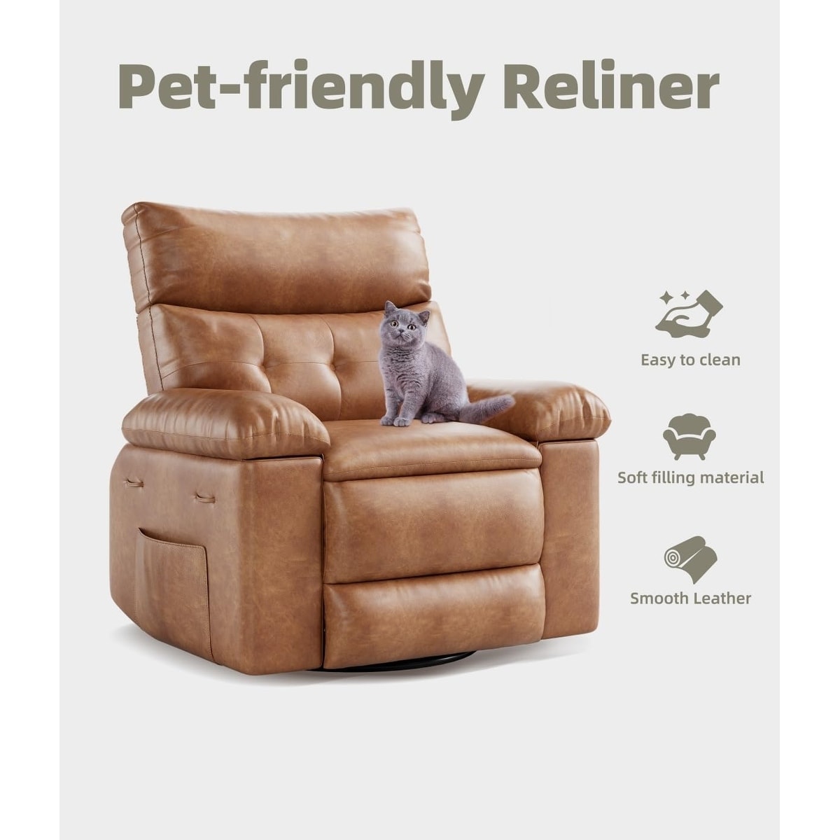360° Swivel Oversized Recliner Chairs with Heat and Massage - Lazy Recliner Chair