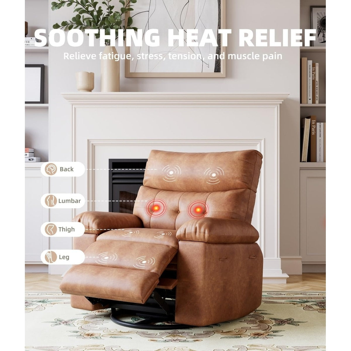 360° Swivel Oversized Recliner Chairs with Heat and Massage - Lazy Recliner Chair