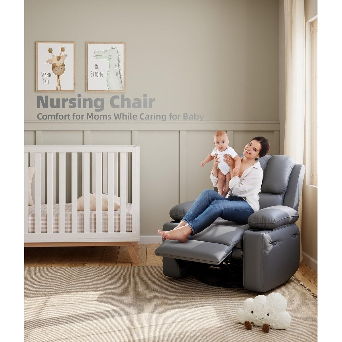 360° Swivel Oversized Recliner Chairs with Heat and Massage