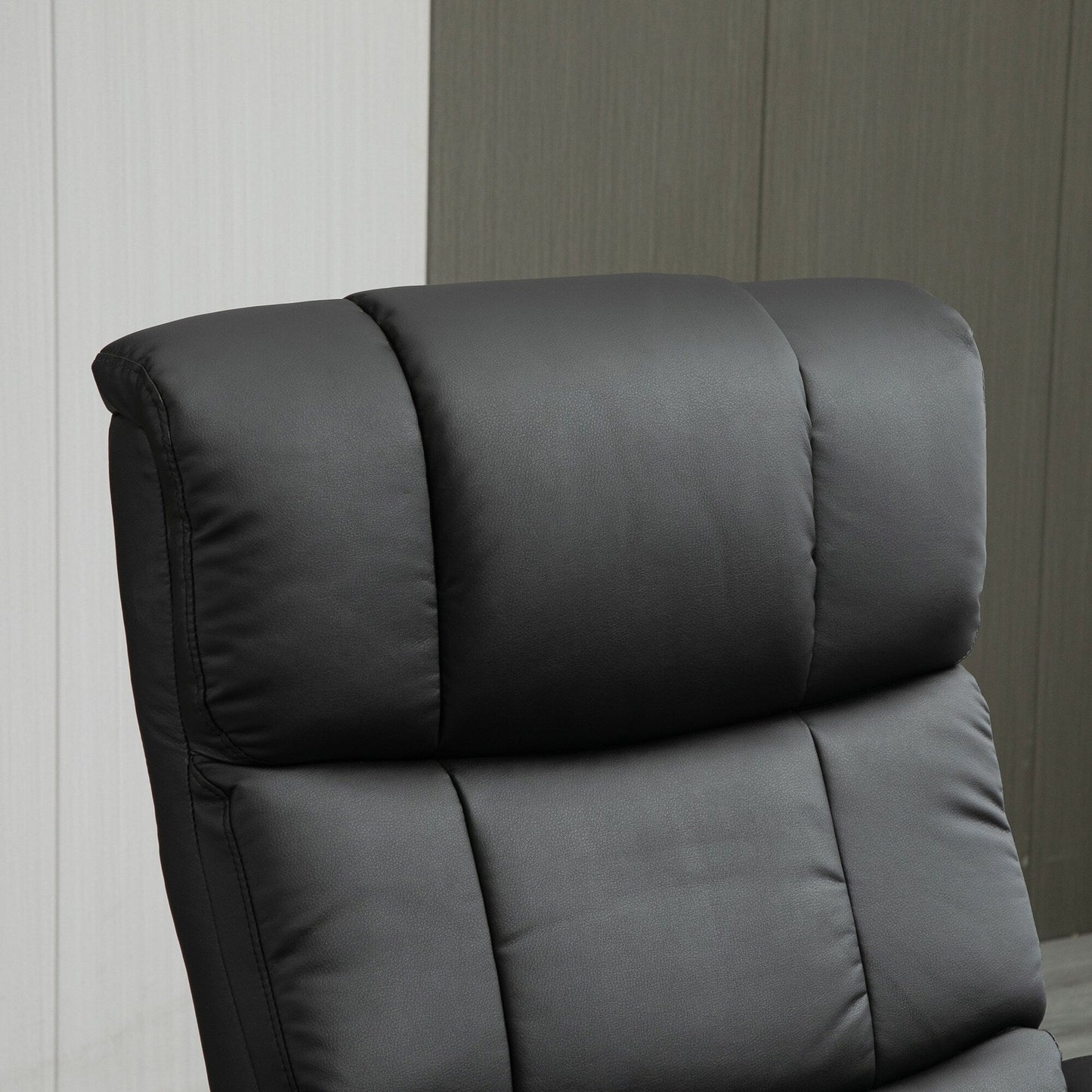 360° Swivel Reclining Massage Chair PU Leather Sofa Chair with Ottoman, 10 Point Vibration, Remote and Side Pocket