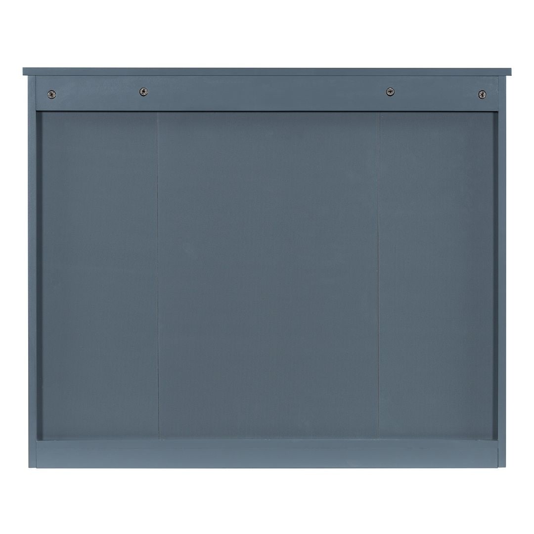 36'' Modern Bathroom Vanity with Top Sink and Mirror Cabinet,2 Doors and 2 Drawers