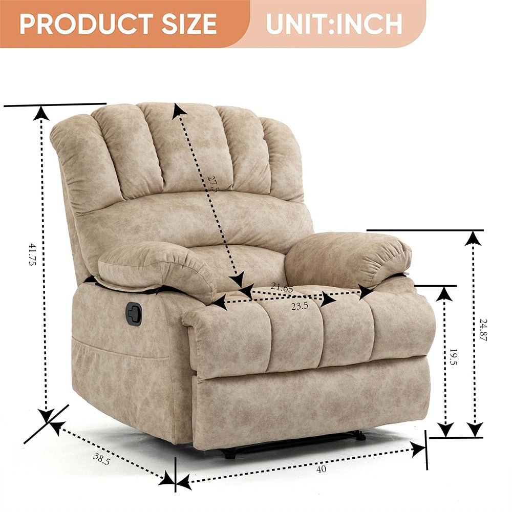 41W Oversized Manual Recliner Chair ,Extra Wide Sofa Recliners