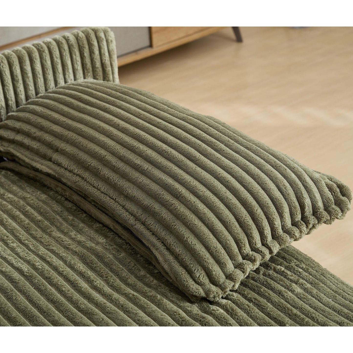 54.75 W Oversized Chaise Lounge Chair Fluffy Cushioned Sofa Bed with 2 Pillows