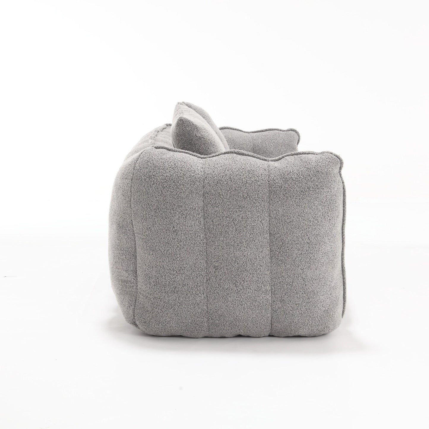 66 Chenille Square Beanbag Chair with High-Resilience Foam Core, Armrests and Handle