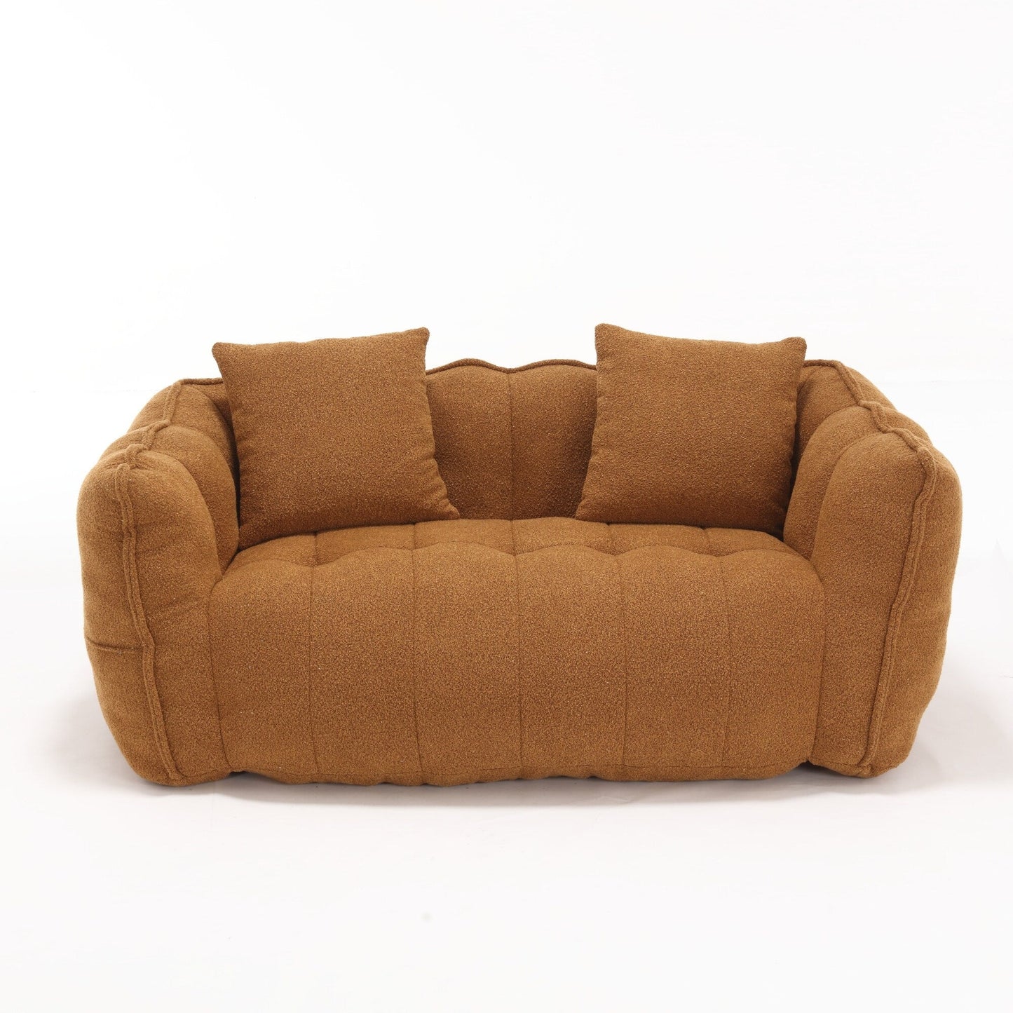 66 Chenille Square Beanbag Chair with High-Resilience Foam Core, Armrests and Handle