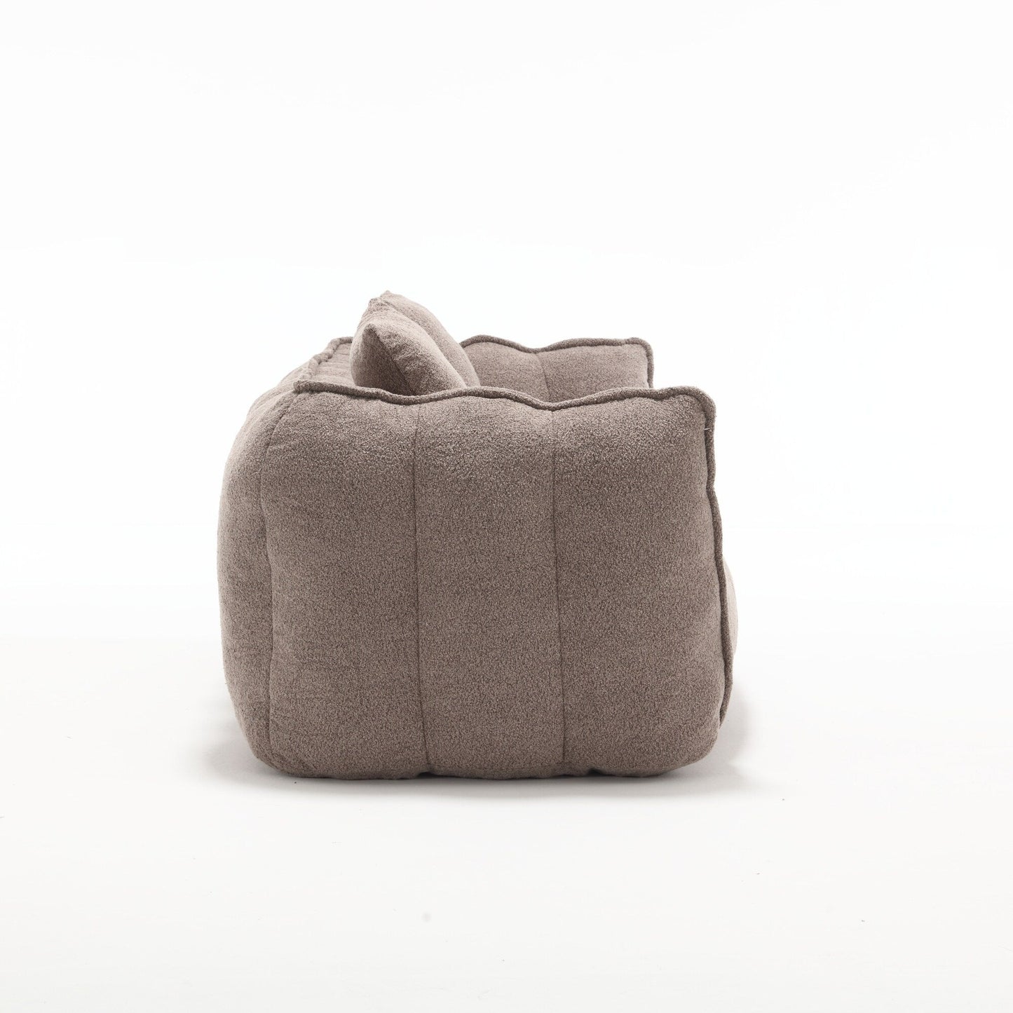 66 Chenille Square Beanbag Chair with High-Resilience Foam Core, Armrests and Handle