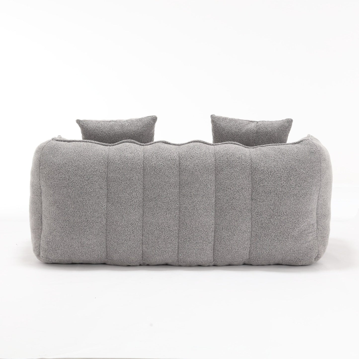 66 Chenille Square Beanbag Chair with High-Resilience Foam Core, Armrests and Handle