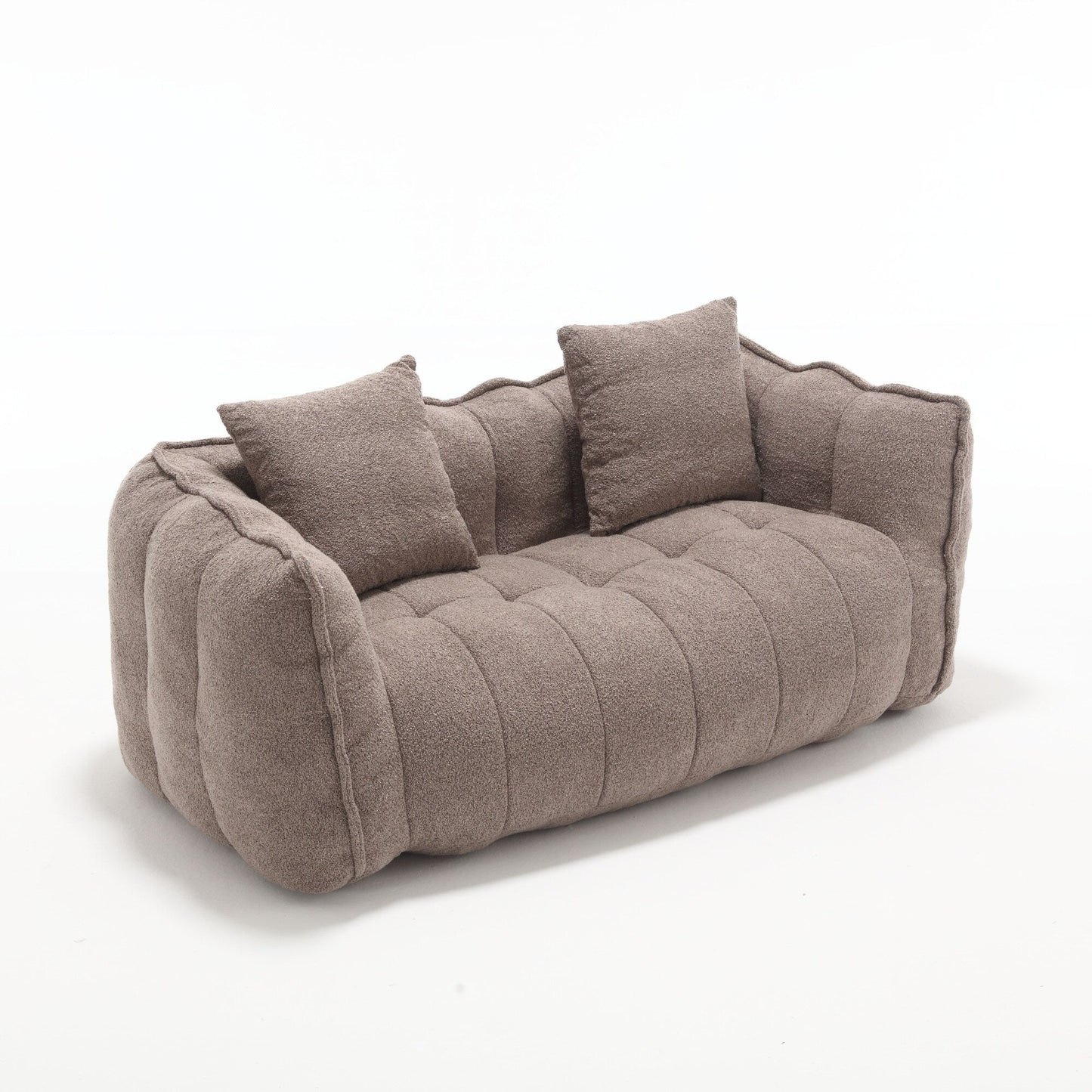 66 Chenille Square Beanbag Chair with High-Resilience Foam Core, Armrests and Handle