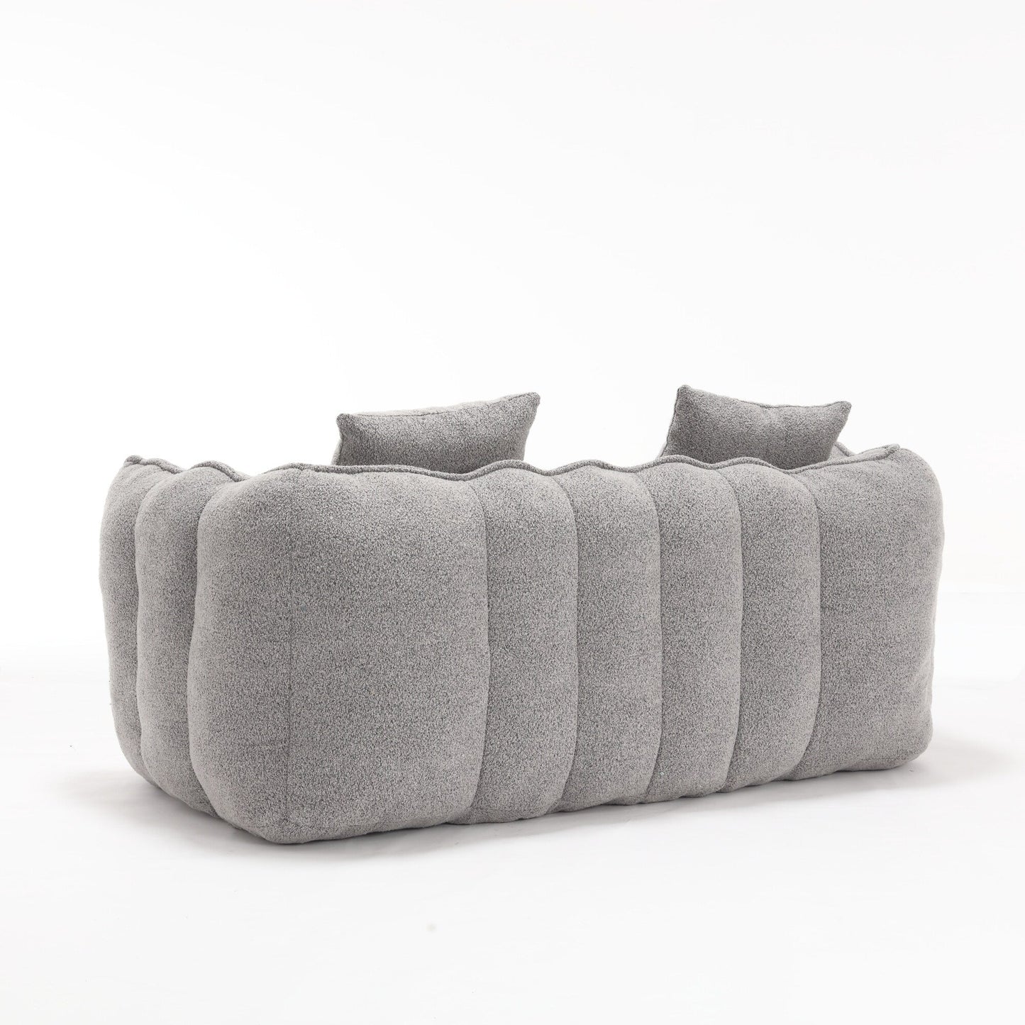 66 Chenille Square Beanbag Chair with High-Resilience Foam Core, Armrests and Handle
