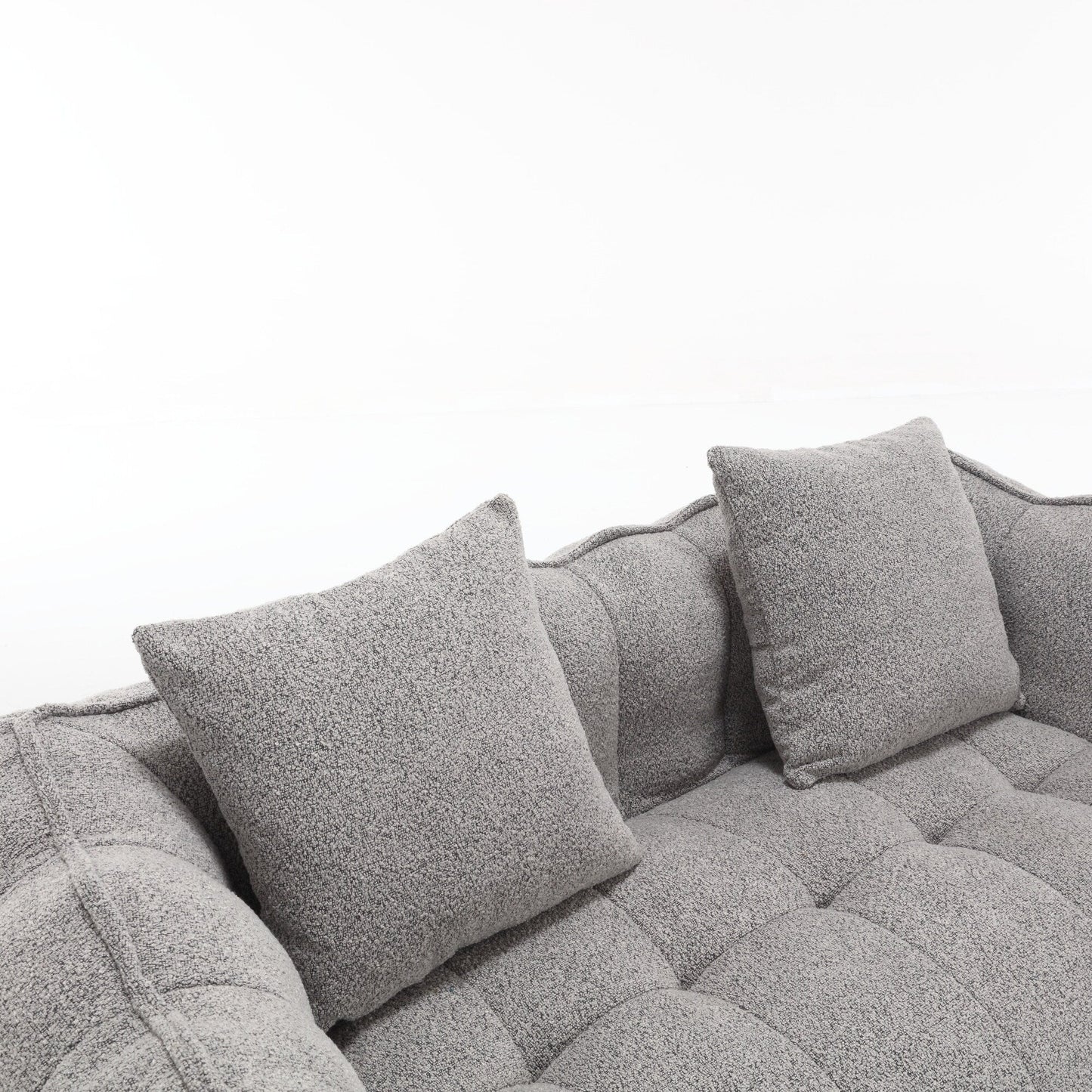 66 Chenille Square Beanbag Chair with High-Resilience Foam Core, Armrests and Handle