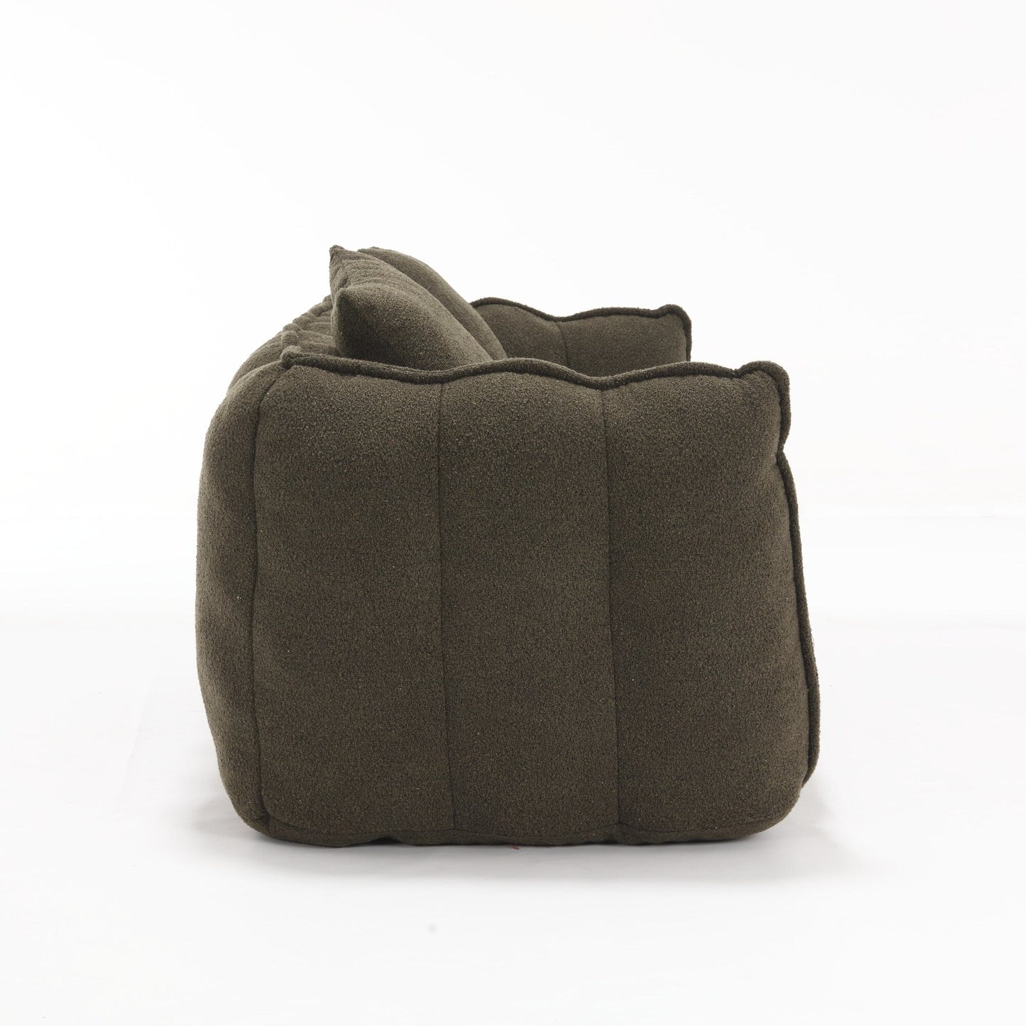 66 Chenille Square Beanbag Chair with High-Resilience Foam Core, Armrests and Handle