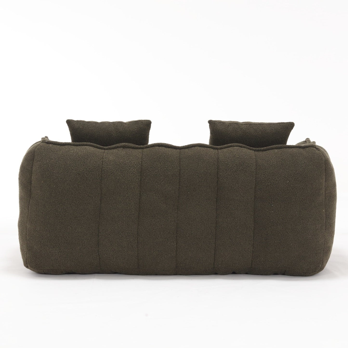 66 Chenille Square Beanbag Chair with High-Resilience Foam Core, Armrests and Handle