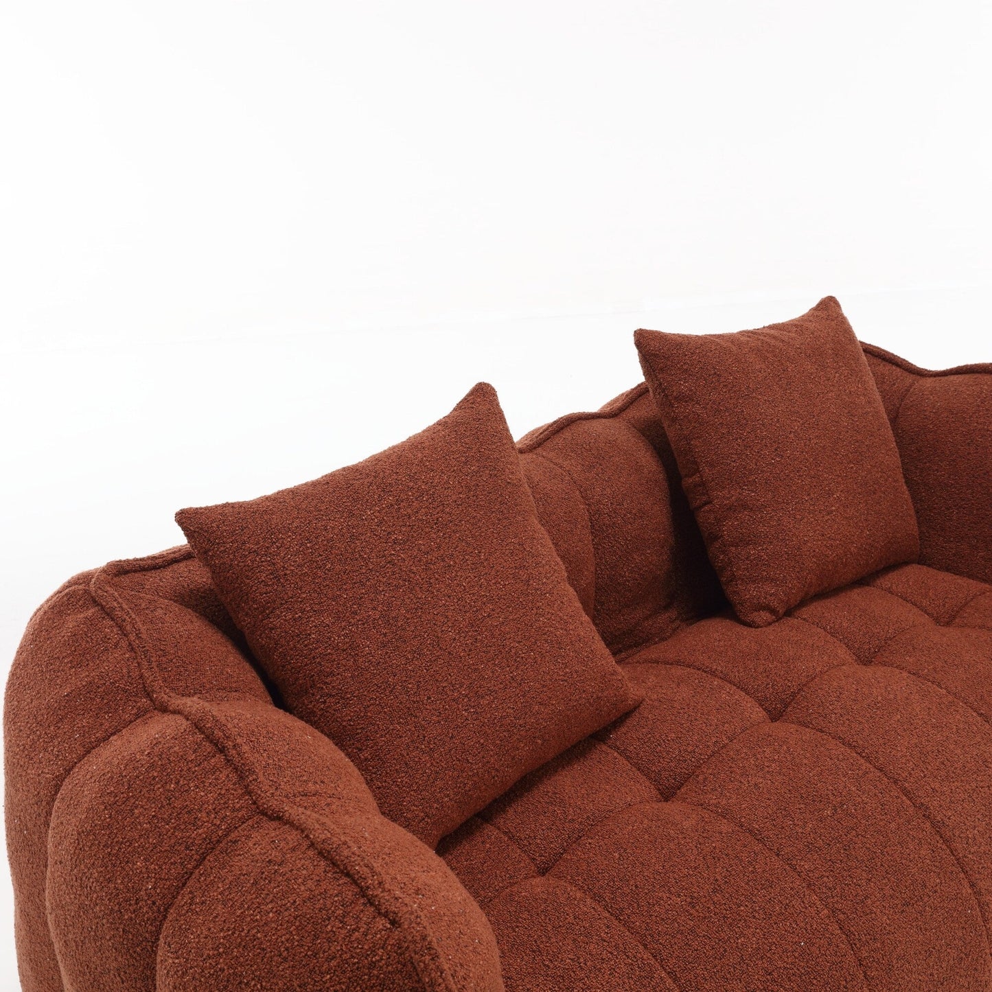 66 Chenille Square Beanbag Chair with High-Resilience Foam Core, Armrests and Handle