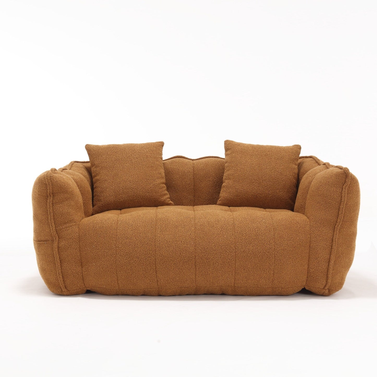 66 Chenille Square Beanbag Chair with High-Resilience Foam Core, Armrests and Handle