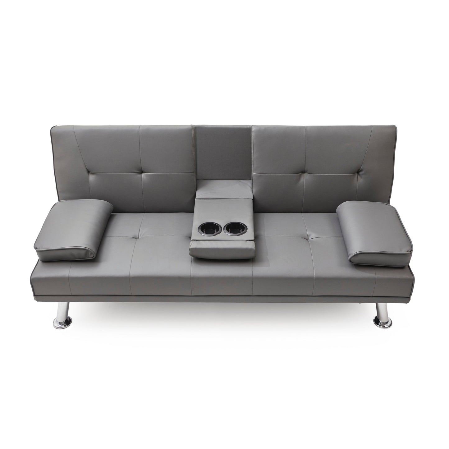 67 PU Multifunctional Double Folding Sofa Bed with Coffee Table