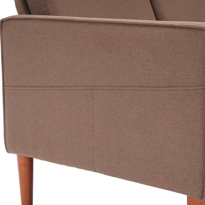 71.65 W. Linen American Armrest 3 Persons With Concubine Pedal Indoor Modular Sofa in Beige