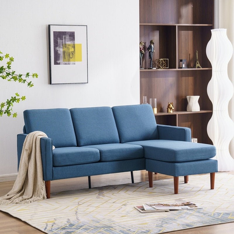 71.65 W. Linen American Armrest 3 Persons With Concubine Pedal Indoor Modular Sofa in Beige