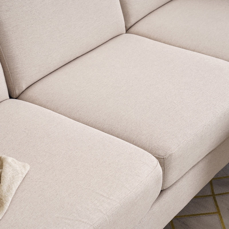 71.65 W. Linen American Armrest 3 Persons With Concubine Pedal Indoor Modular Sofa in Beige
