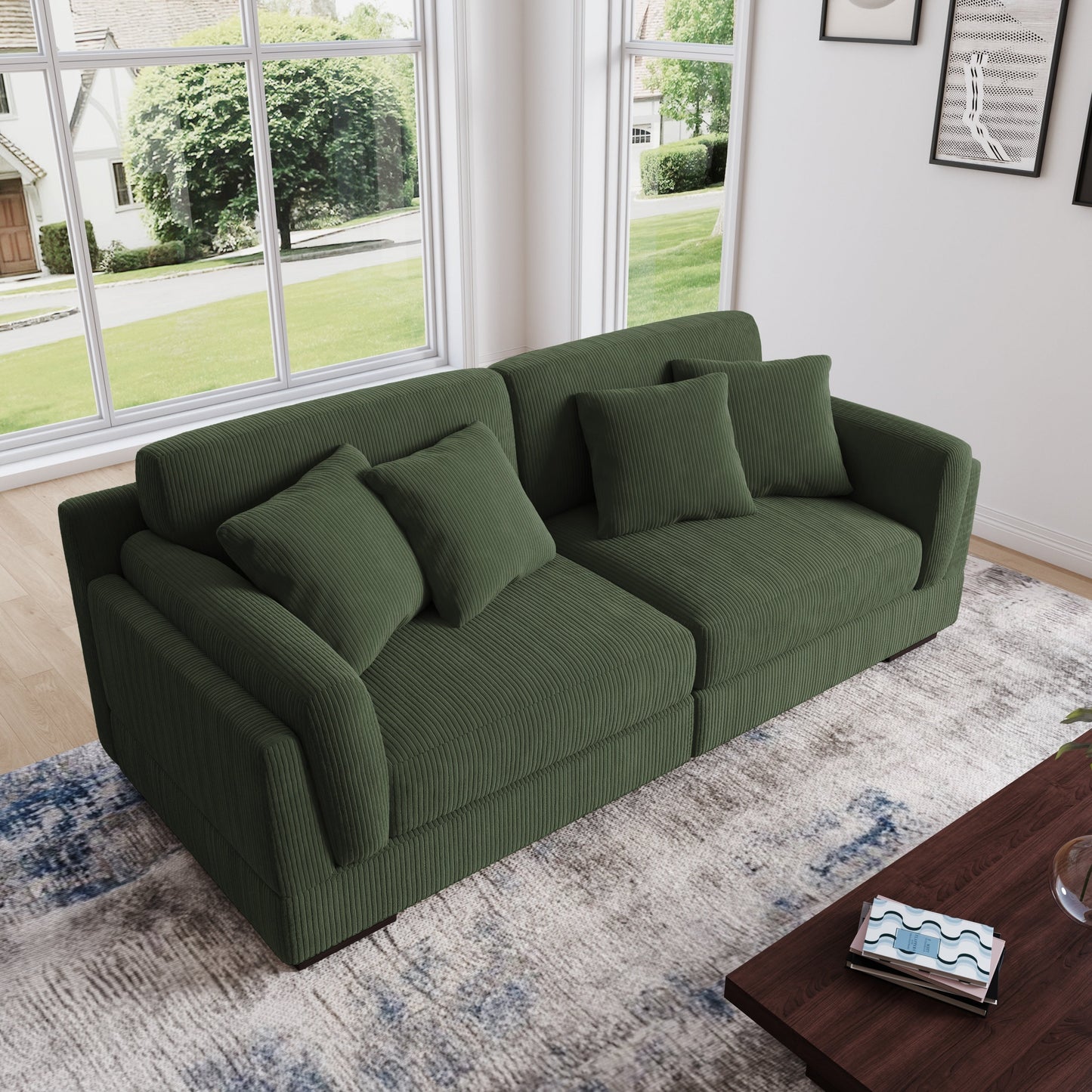 90 Loveseat Sofa Modern and Cozy Corduroy Couch
