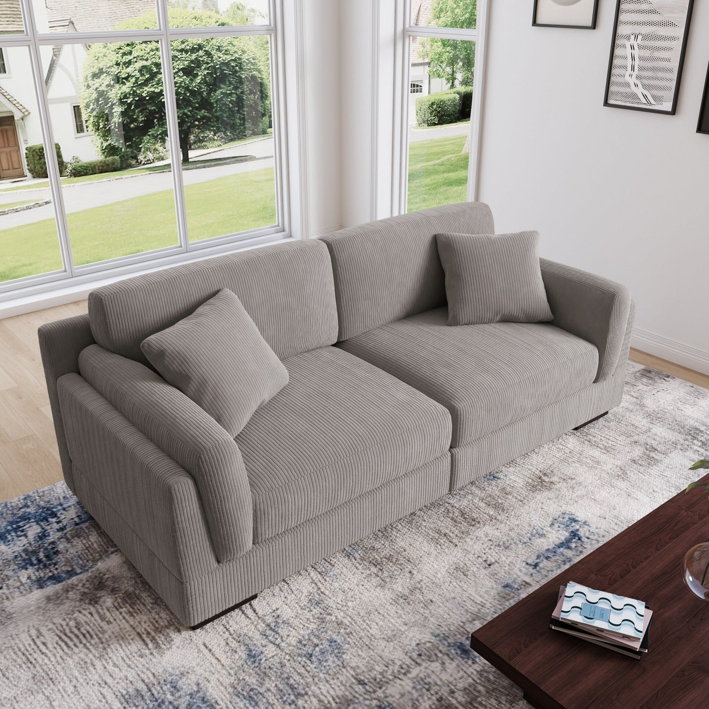90 Loveseat Sofa Modern and Cozy Corduroy Couch