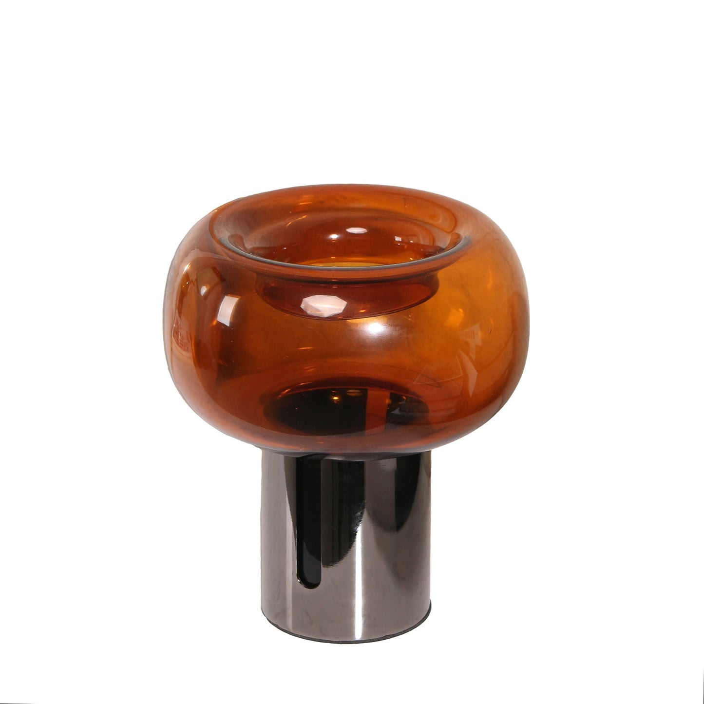 Brunelle Amber Large Glass Vase - Brown