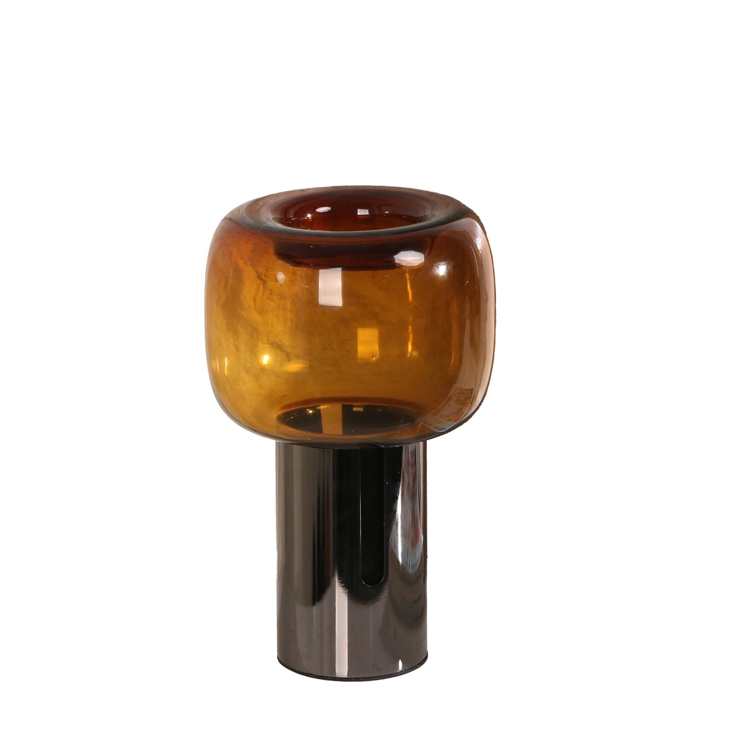 Brunelle Amber Small Glass Vase - Brown