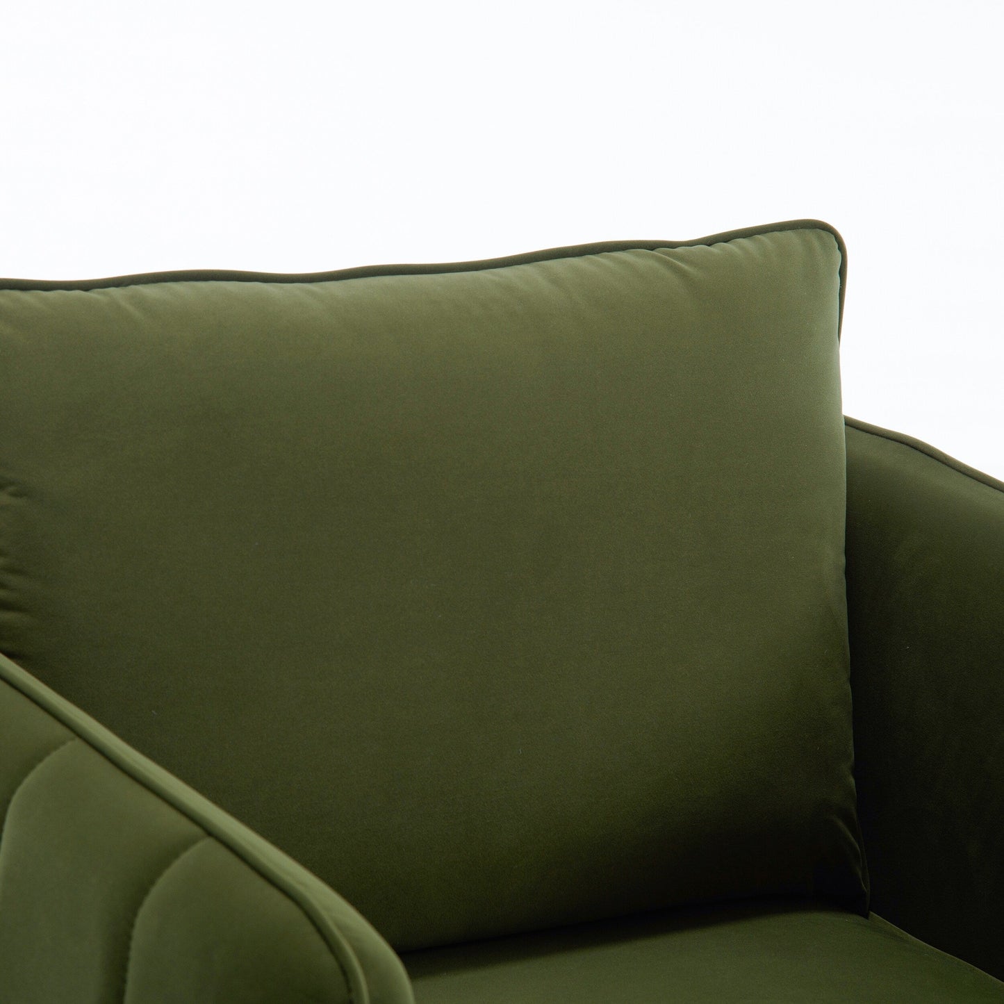 Accent Chair For Living Room, Velvet Comfy Single Sofa Chair Mid-Century Modern Armchair With 1 Pillow And Metal Legs