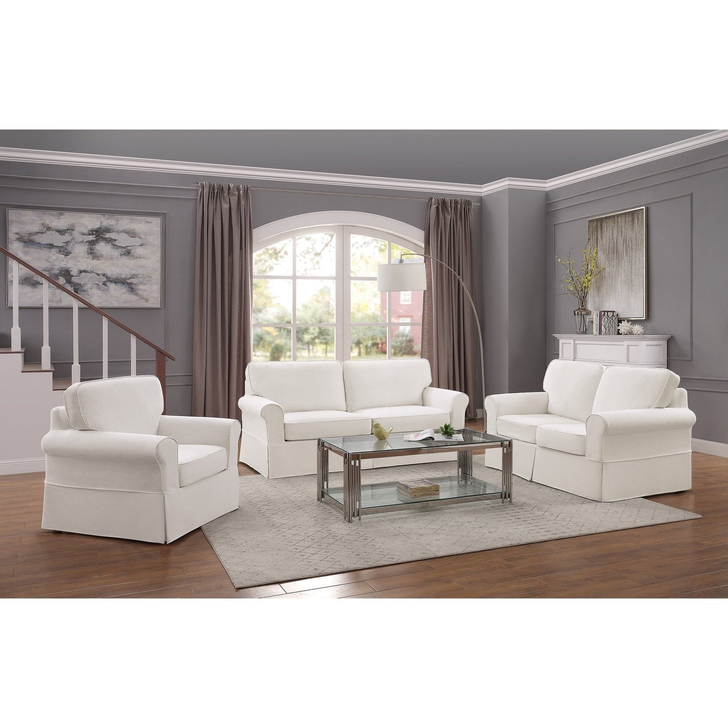 Porch & Den Zuni Mid-century Slip Cover Sofa