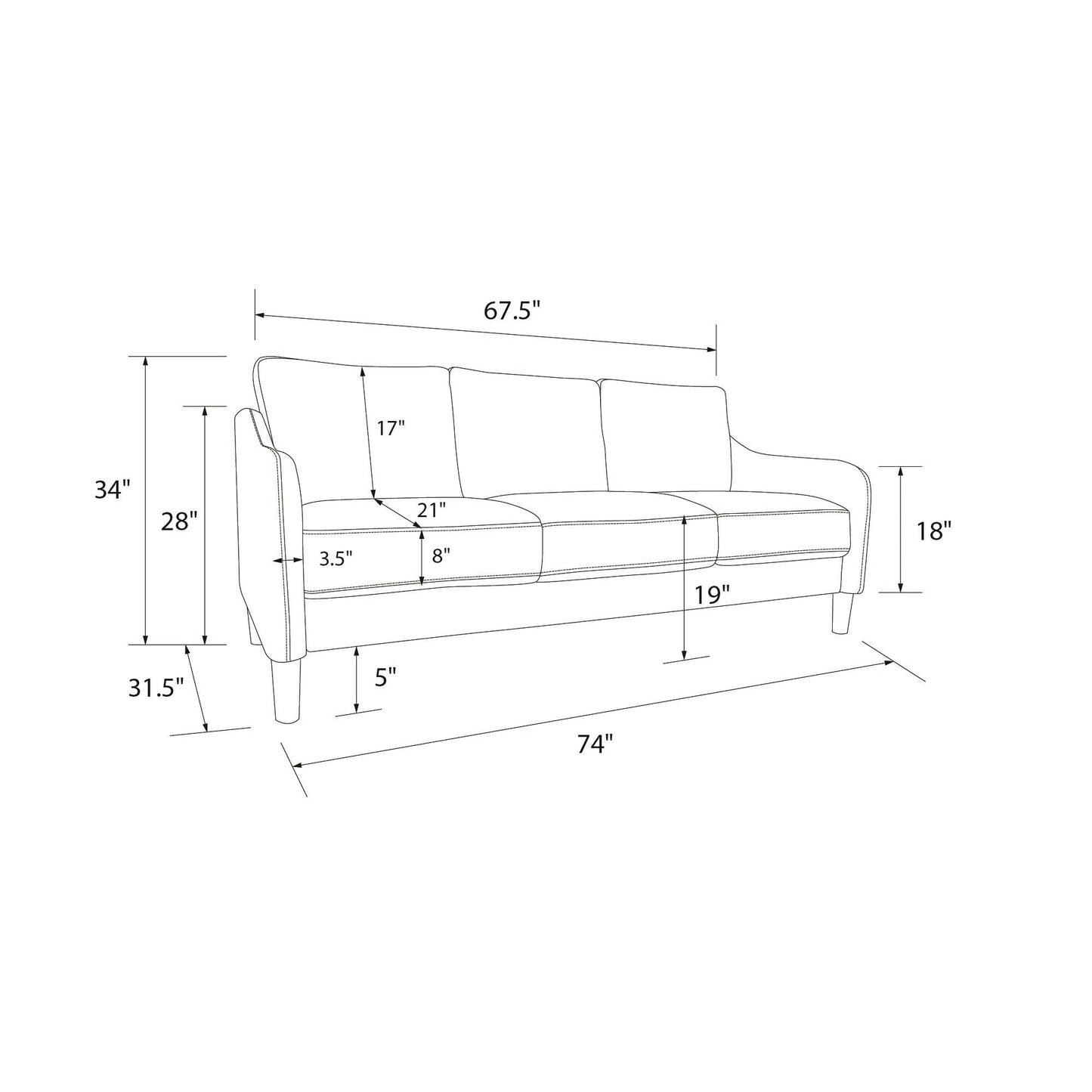 Avenue Greene Wilson 3-Seater Sofa