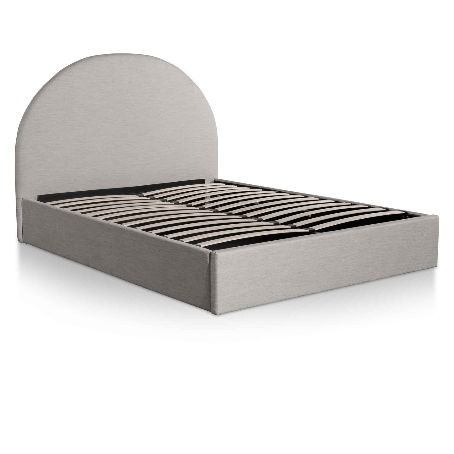 Antonia Fabric Queen Bed - Pearl Grey with Storage