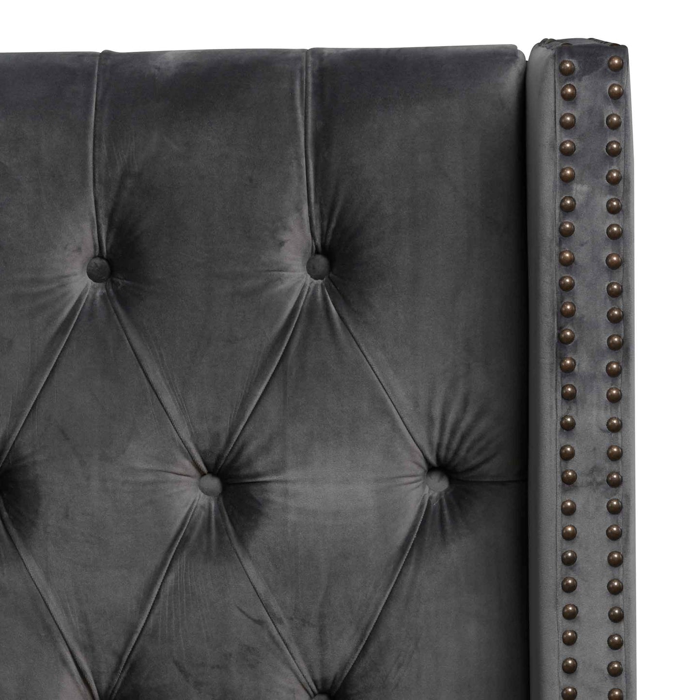 Carolina King Bed Frame - Charcoal Velvet
