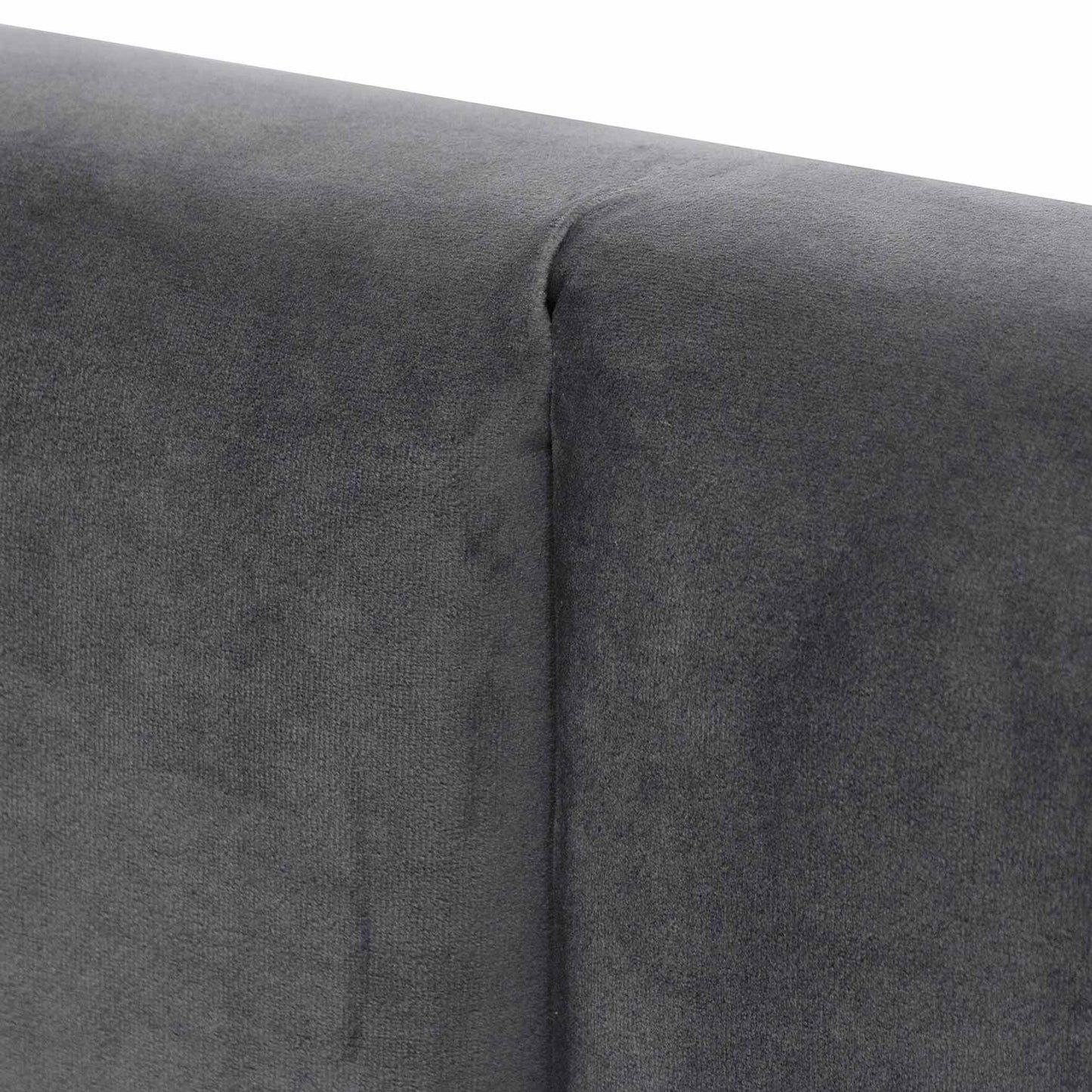 Amado King Bed Frame - Charcoal Velvet with Storage