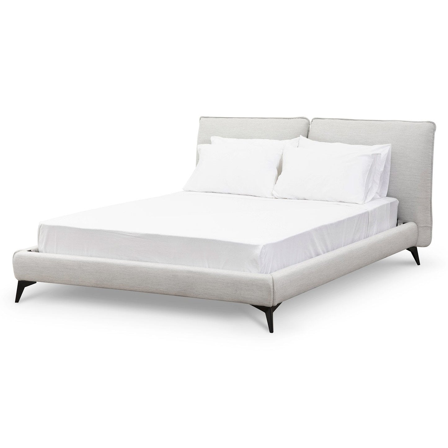 Celeste Fabric Queen Bed - Pearl Grey