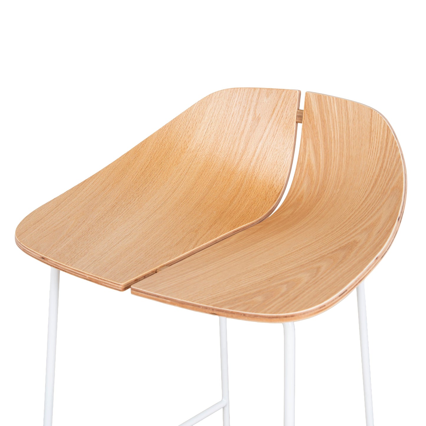 Breeze 65cm Matte White Bar Stool - Natural