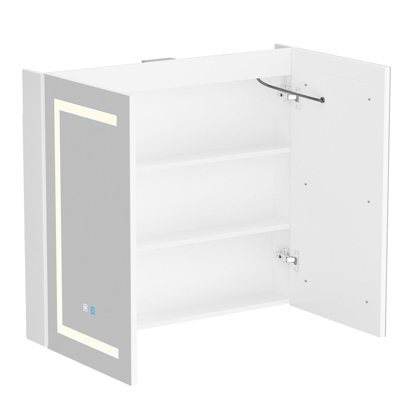 Bathroom Medicine Cabinet LED Mirror Anti-Fog 6000K Wall Cabinet White