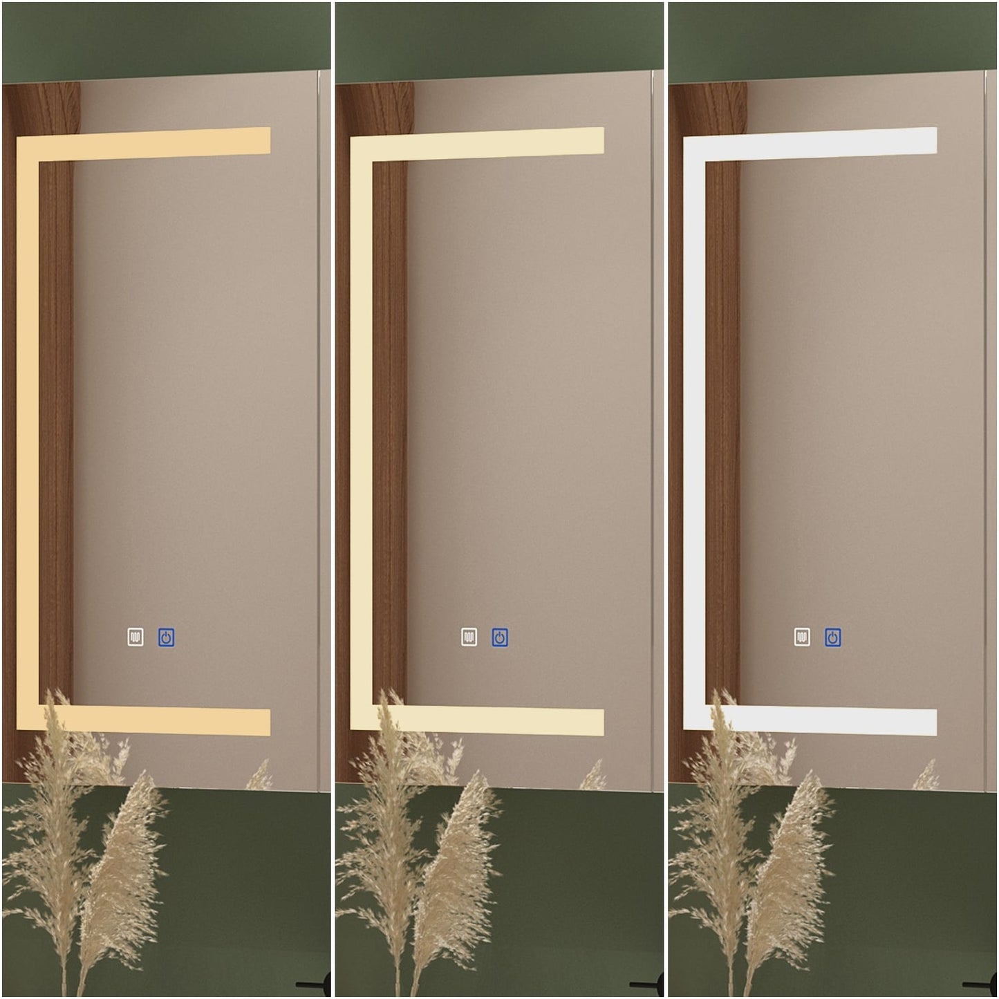 Bathroom Medicine Cabinet LED Mirror Anti-Fog 6000K Wall Cabinet White