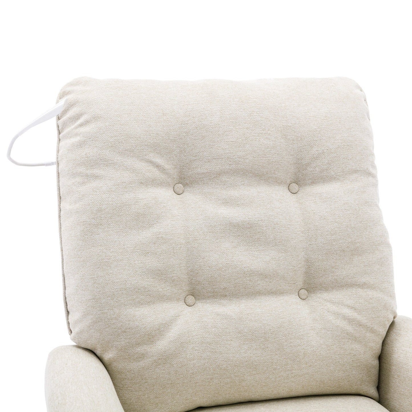 Beige 270° Swivel Recliner with USB Charging Ports, Touch Lamp, Rocking Base, and Side Storage Pocket