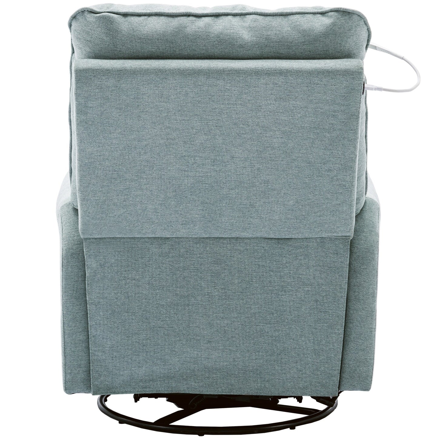 Beige 270° Swivel Recliner with USB Ports, Touch Lamp, Side Pocket Storage, and Rocking Base