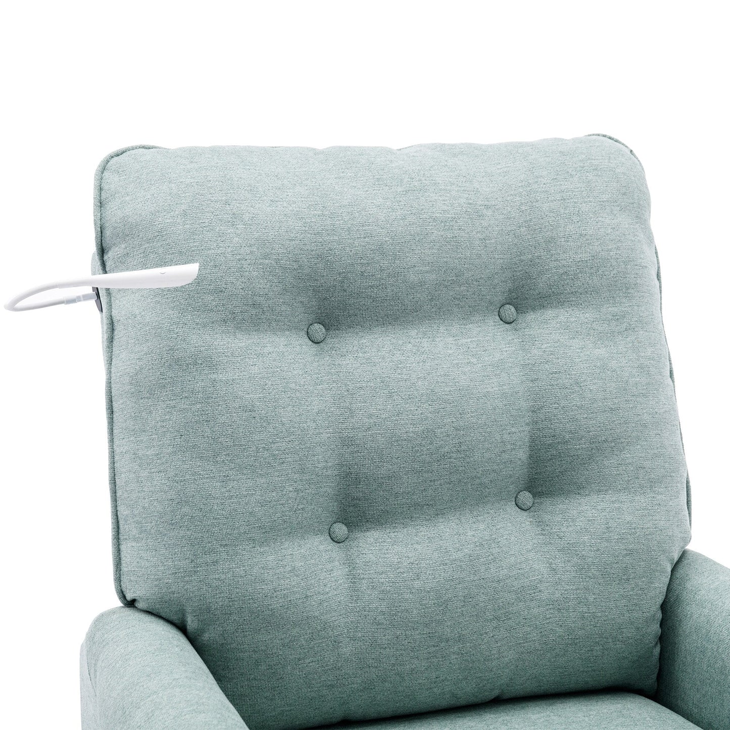 Beige 270° Swivel Recliner with USB Ports, Touch Lamp, Side Pocket Storage, and Rocking Base