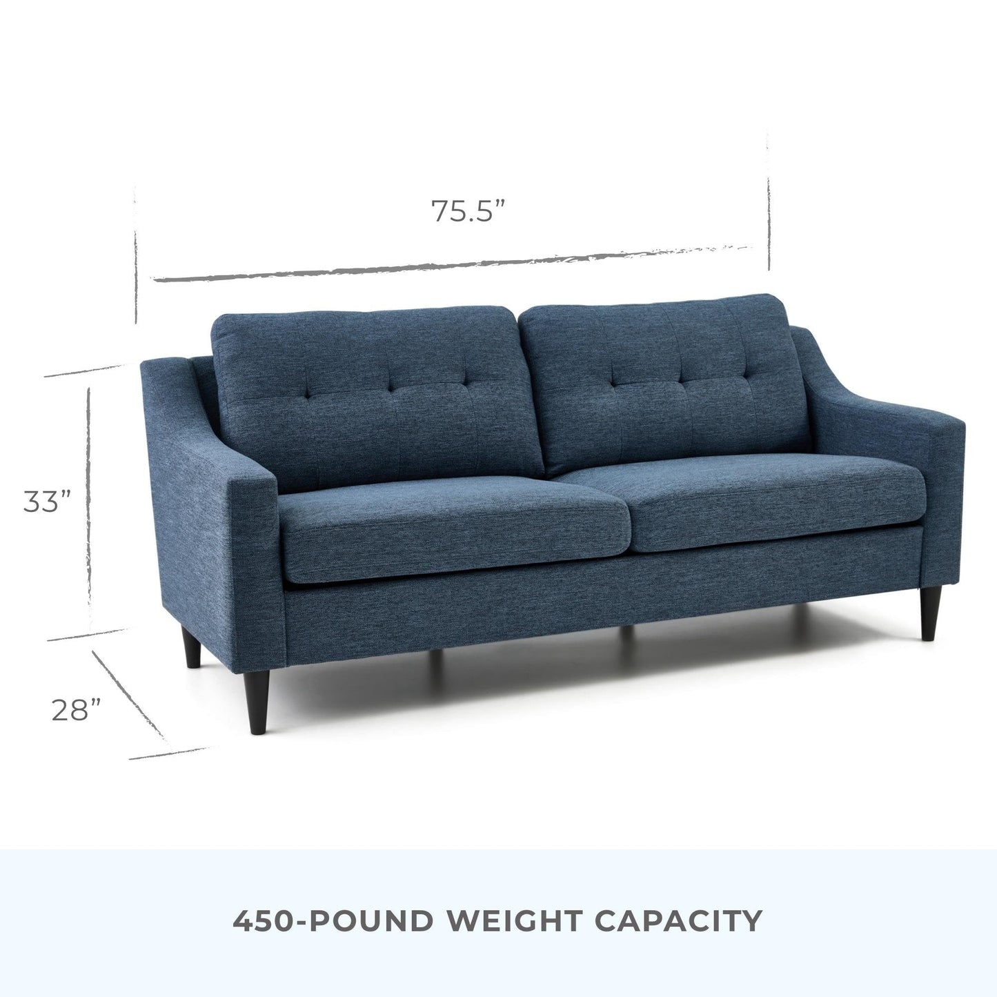 Brookside Ellen 75 Upholstered Scooped Arm Sofa
