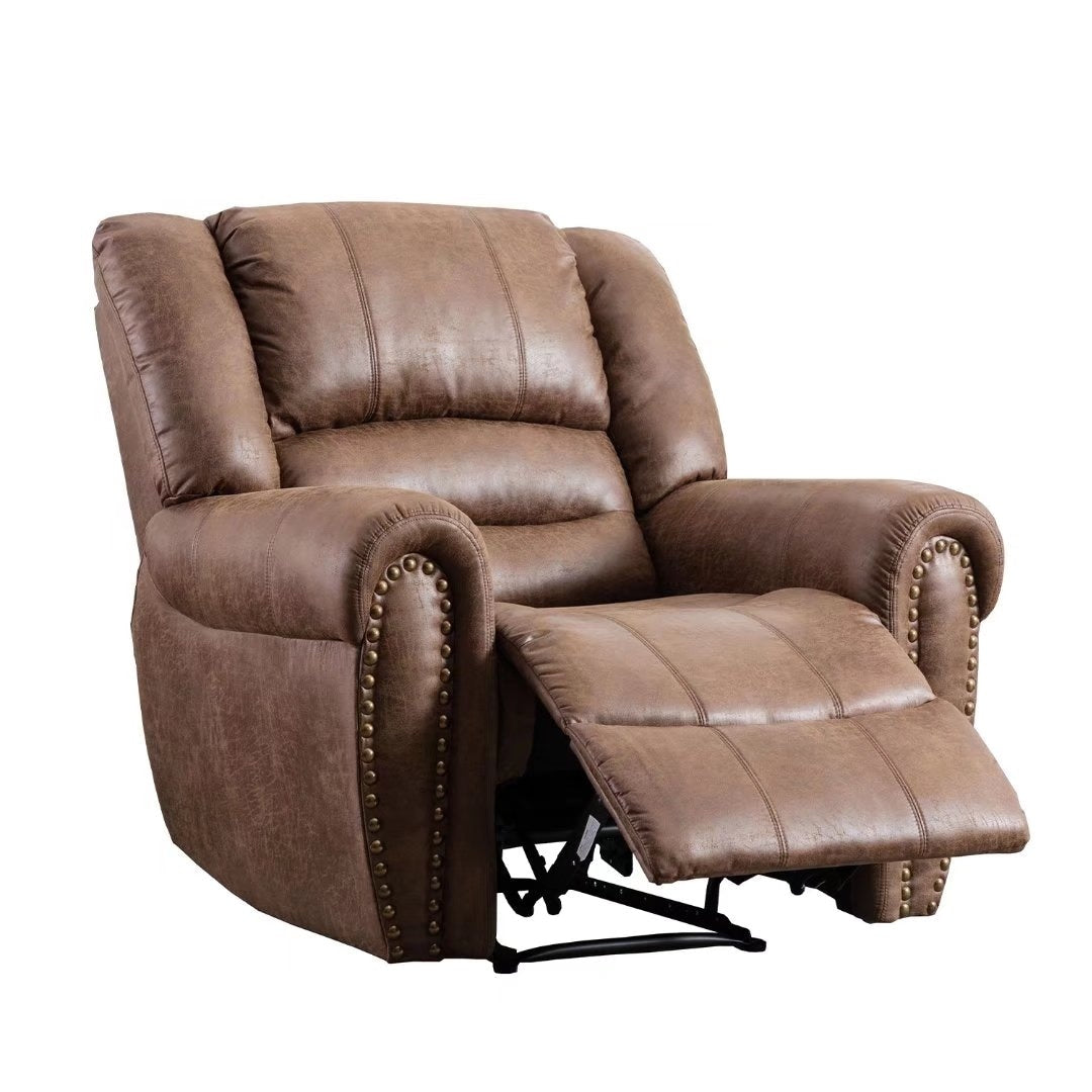 Classic and Traditional Manual Recliner Chair with Comfortable Arms and Back