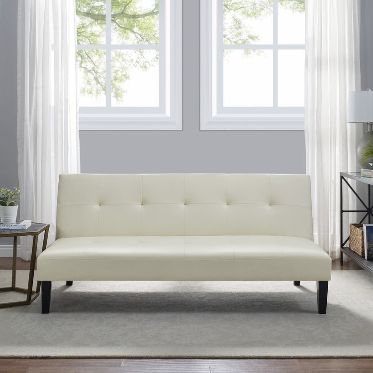 Ultimate Futon Sofa Collection: Futon Sofa with Armrest and Cupholders, Button Tufted Sofa with Wooden Legs