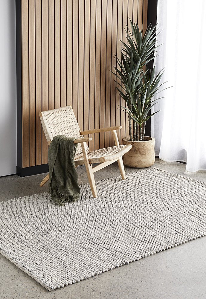 Carlos 255x155cm Felted Wool Rug - Grey
