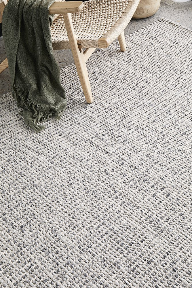 Carlos 255x155cm Felted Wool Rug - Grey