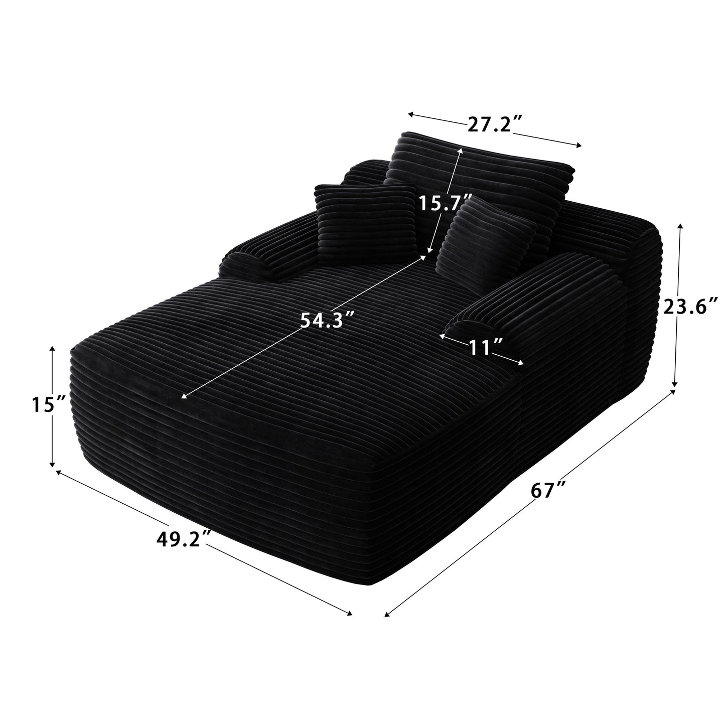Chaise Lounge Chair, Couches for Living Room, Oversized Upholstered Sleeper Indoor, Cloud Sofa Bed Indoor Deep Seat