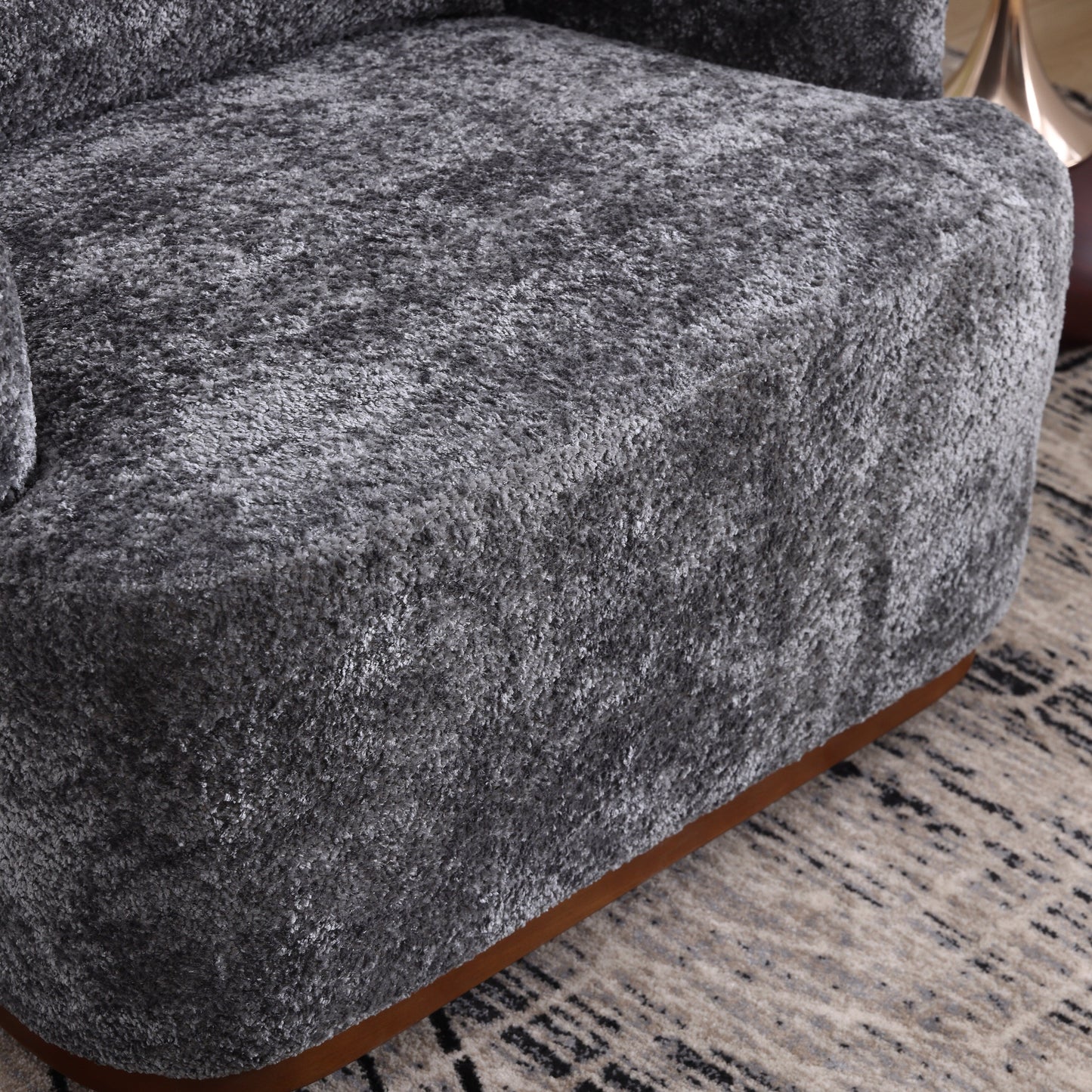 Chenille Swivel Barrel Chair, 360-Degree Comfy Accent Sofa for Living Room, Bedroom, and Study with Removable Cushion